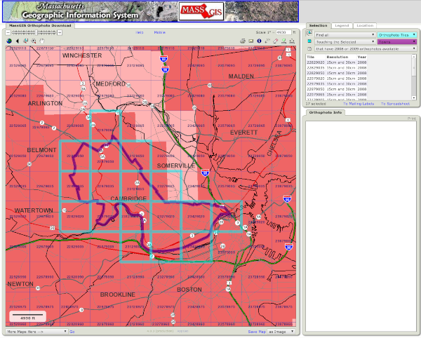 MASS GIS Aerial Tile Map