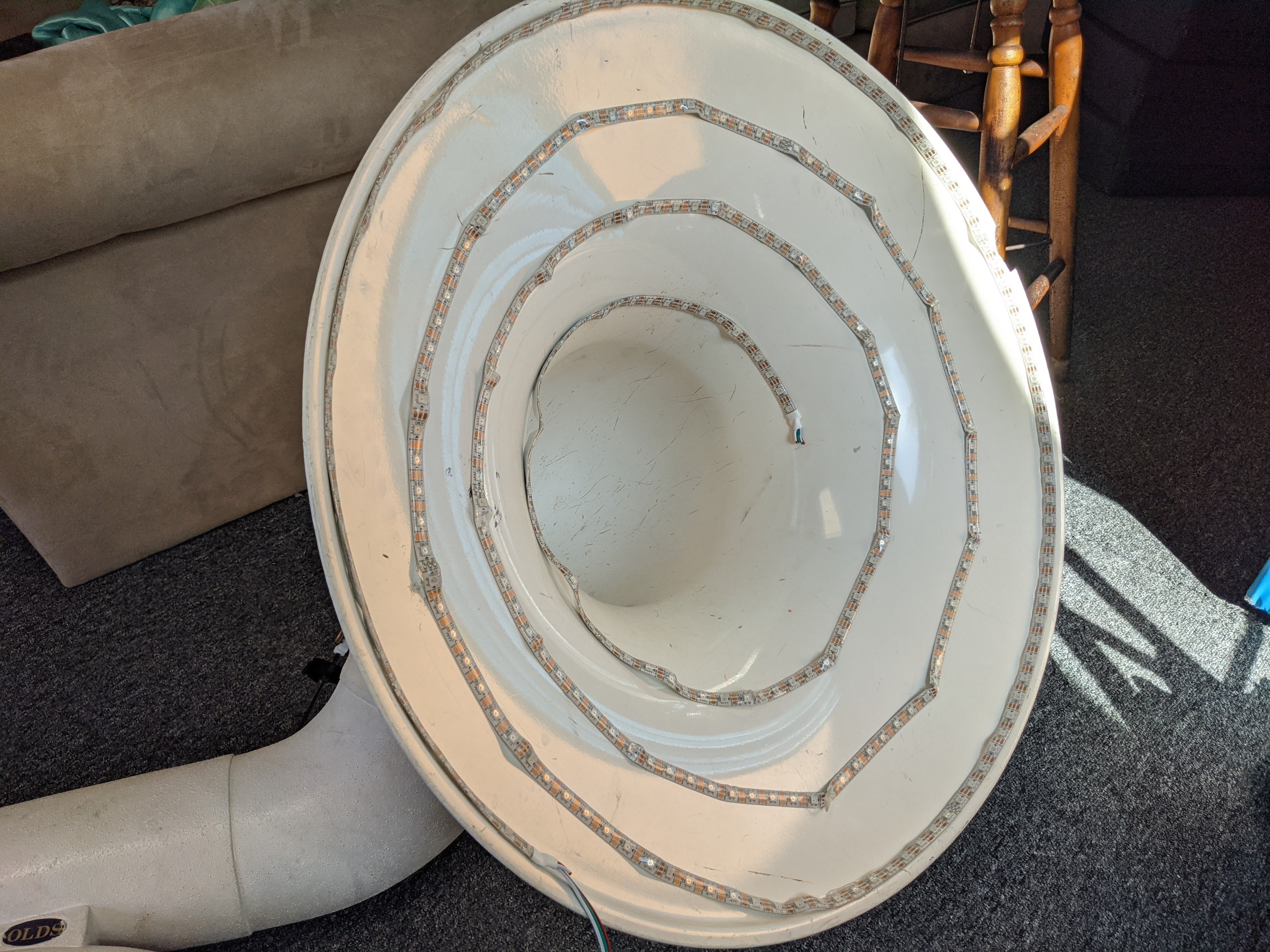 Light installation on bell